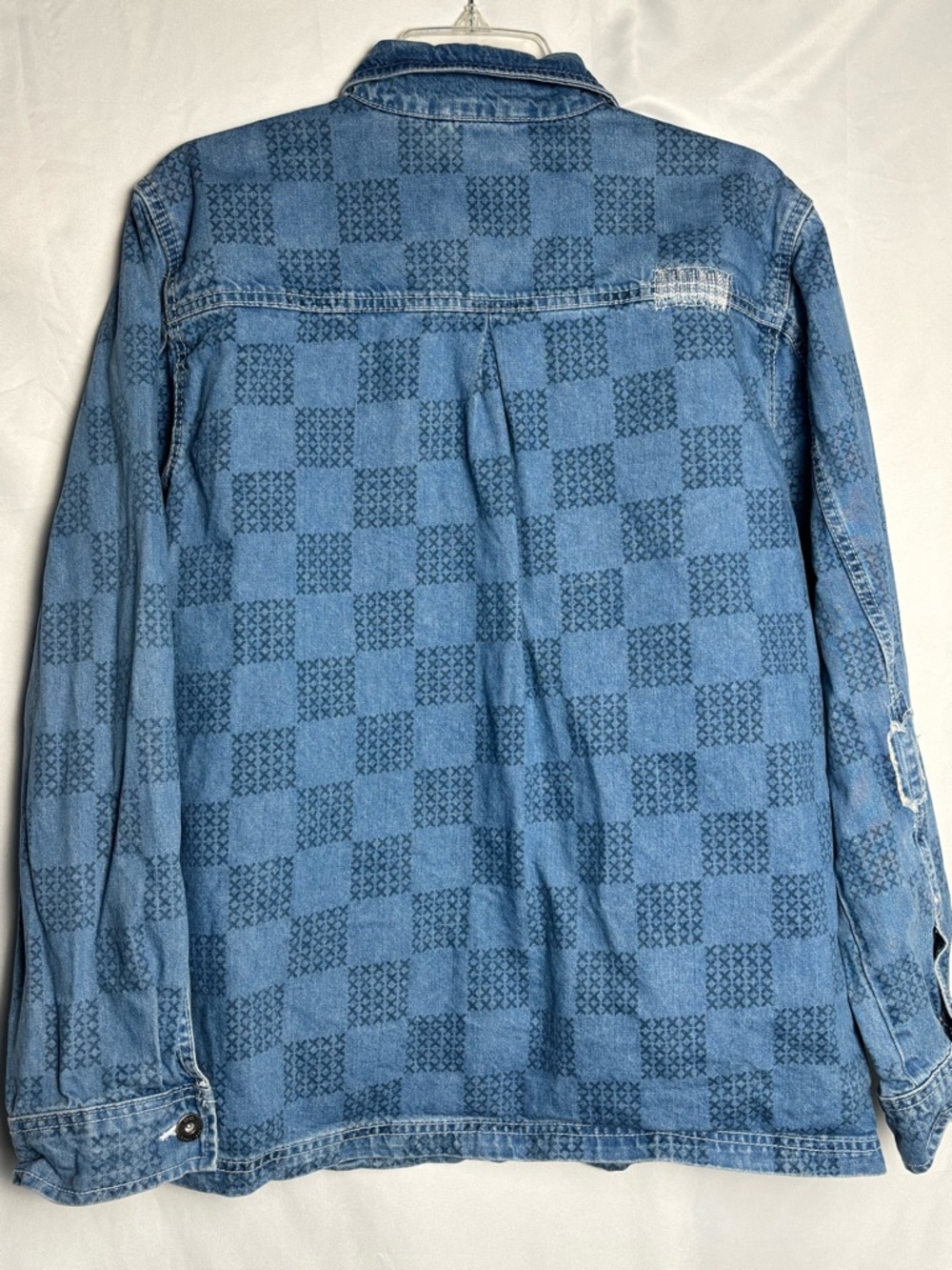 Vans Light Blue Checker Denim Shirt Jacket - Picture 4 of 5